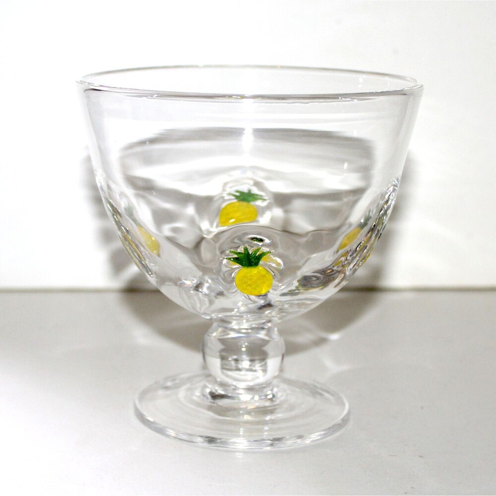 Anthropologie Penelope Pineapple Welcome Goblet Glass large Artland